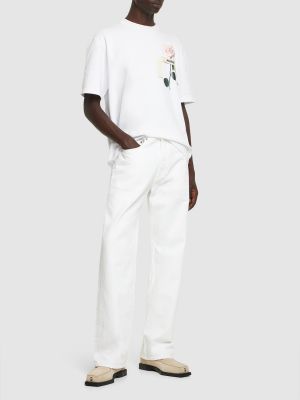 Jeans en coton Jacquemus blanc