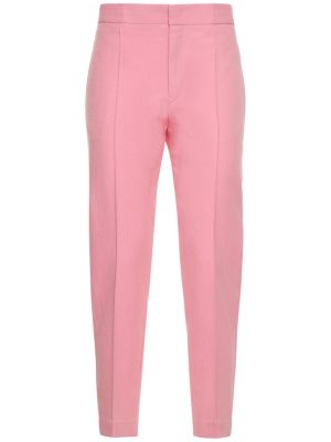 Pantaloni din viscoză în carouri Isabel Marant roz