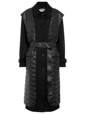 Manteau en cuir en laine Chloé noir