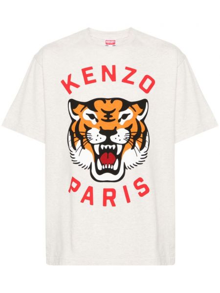 T-shirt a righe tigrate Kenzo grigio