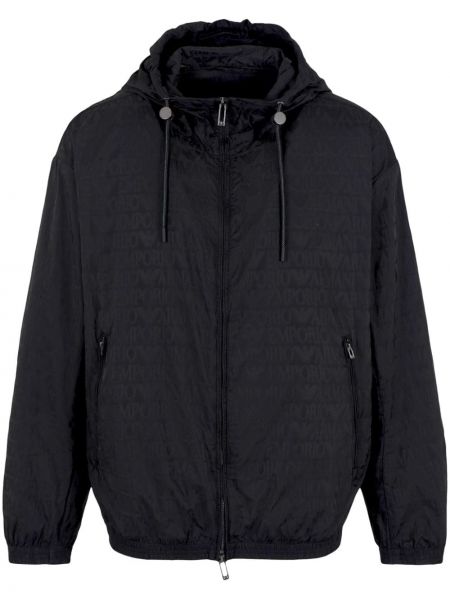 Jacquard jakna s kapuljačom Emporio Armani crna