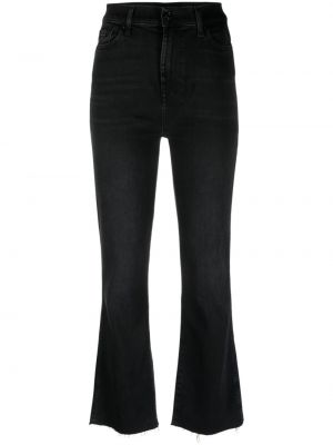Slim fit high waist skinny jeans ausgestellt 7 For All Mankind schwarz