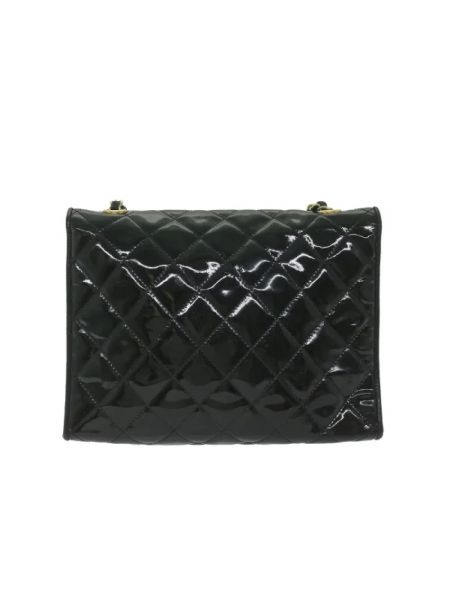 Bolso cruzado de cuero Chanel Vintage negro