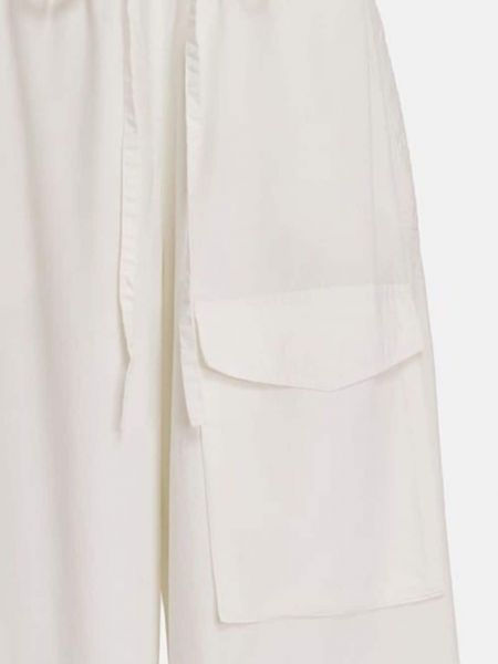 Spodnie bawełniane relaxed fit Essentiel Antwerp białe