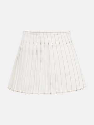Mini falda de algodón Ami Paris blanco