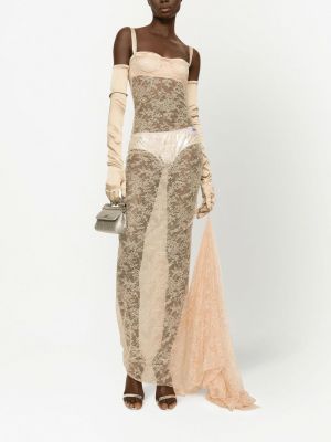 Spitzen abendkleid Dolce & Gabbana beige