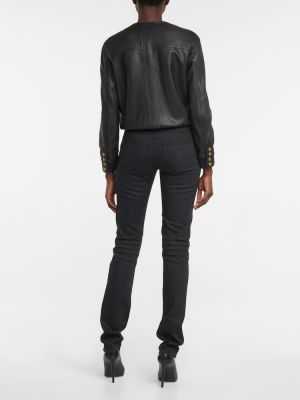 Jeansy skinny z niską talią slim fit Saint Laurent czarne