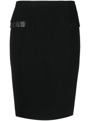 Kožená sukňa Christian Dior čierna