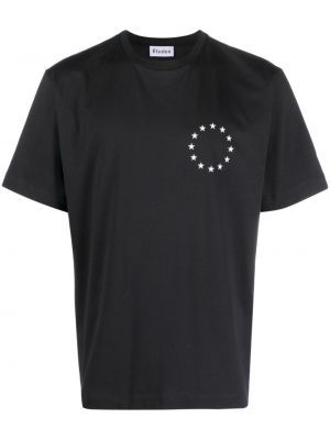 Raštuotas medvilninis marškinėliai su žvaigždės raštu Etudes juoda