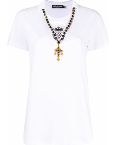 Camiseta con bordado Dolce & Gabbana blanco