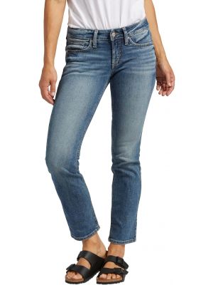 Прямые джинсы с низкой талией Silver Jeans Co. серебряные