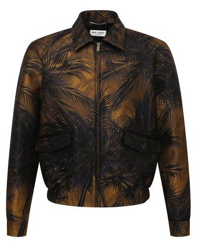 Блестящая куртка Saint Laurent коричневый