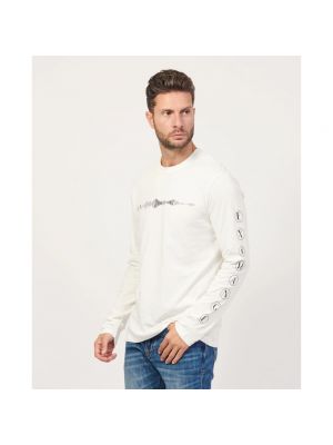 Camiseta de algodón de tela jersey Armani Exchange blanco