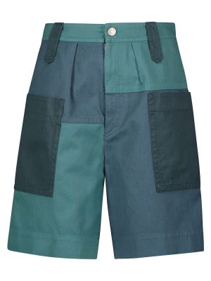 Pantaloncini di lino di cotone Marant étoile blu