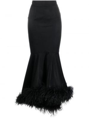 Maxi φούστα με φτερά Styland μαύρο