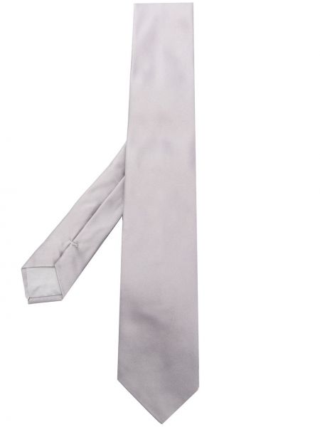 Cravate en soie à bouts pointus Giorgio Armani gris