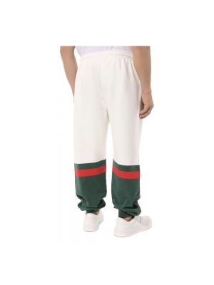 Pantalones de chándal de algodón Gucci blanco