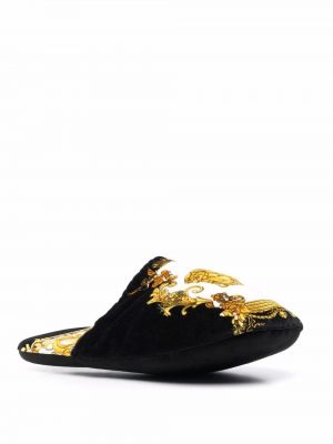 Pantuflas con estampado Versace negro