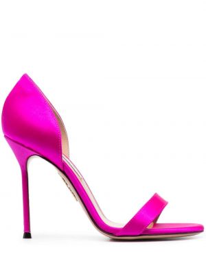 Sandale din satin Aquazzura roz