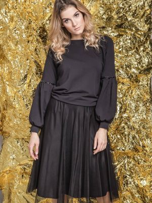 Tylová sukňa Premium čierna