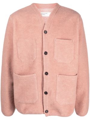 Pletena jakna z v-izrezom Universal Works roza