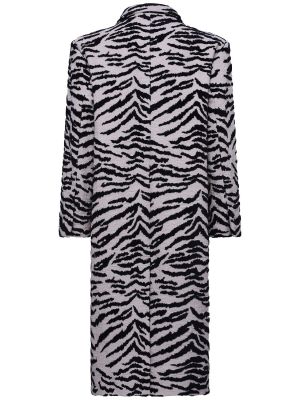 Žakárový bavlnený kabát so vzorom zebry Des Phemmes čierna
