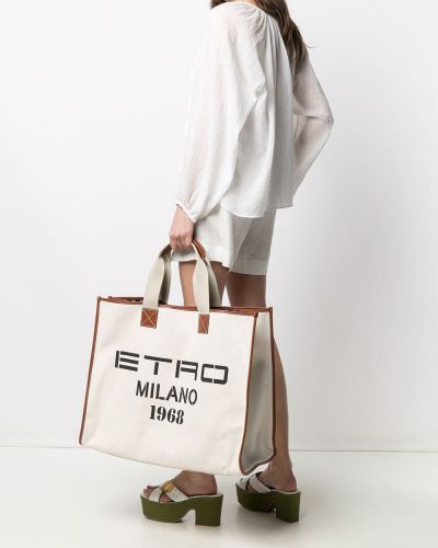Bolso shopper oversized Etro blanco