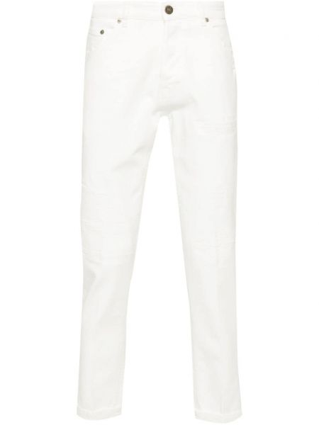 Slim fit priliehavé strečové džínsy Pt Torino biela
