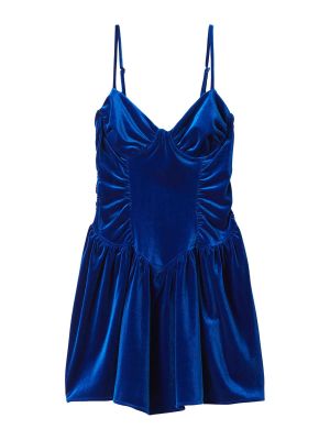 Коктейлна рокля Bershka синьо