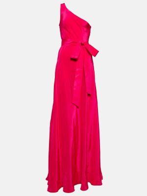 Vestido largo de crepé Alexandra Miro rosa