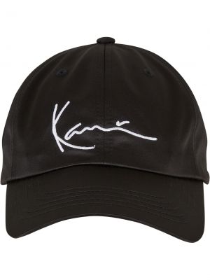 Сатенена шапка с козирки Karl Kani черно