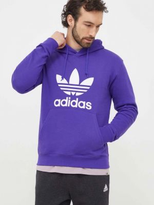 Pamučna hoodie s kapuljačom Adidas Originals ljubičasta