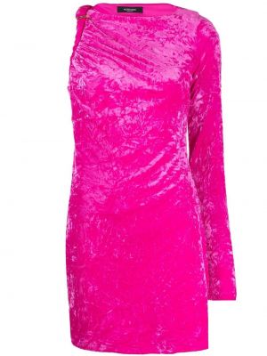 Aksamitna sukienka koktajlowa Versace różowa