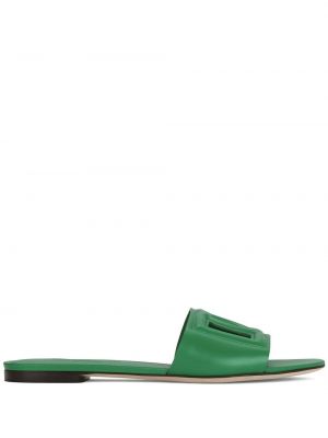Кожени сандали Dolce & Gabbana зелено