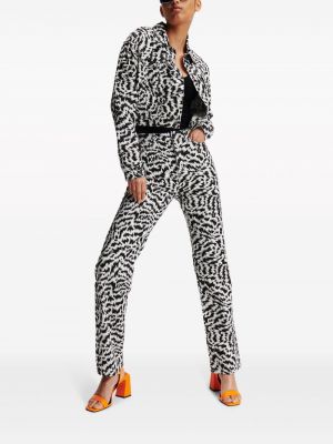 Straight fit džíny s vysokým pasem s potiskem s abstraktním vzorem Karl Lagerfeld
