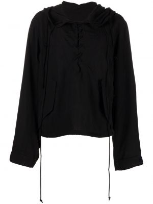 Spitzen schnür hoodie Yohji Yamamoto schwarz