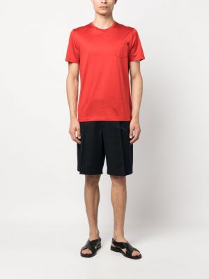 Satin t-shirt aus baumwoll mit rundem ausschnitt Moorer rot