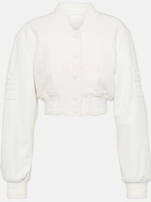 Шерстяной кожаный бомбер Givenchy белый