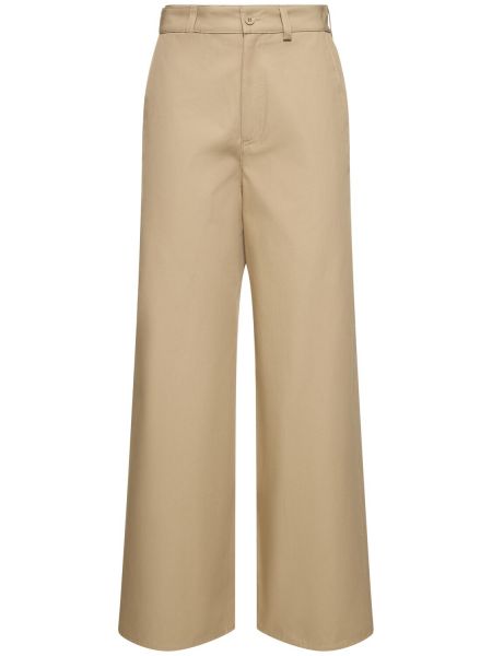 Pantalones de algodón Mm6 Maison Margiela beige