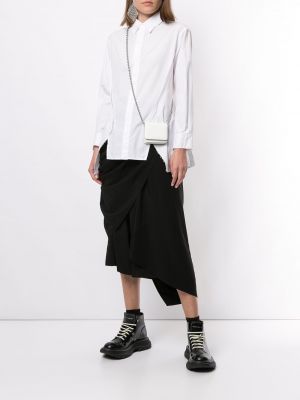 Drapované midi sukně Yohji Yamamoto černé