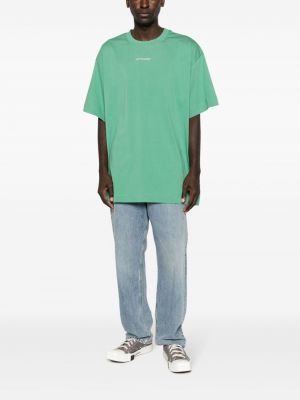 Vienkrāsains kokvilnas t-krekls Monochrome zaļš