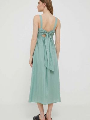 Bavlněné midi šaty Sisley zelené