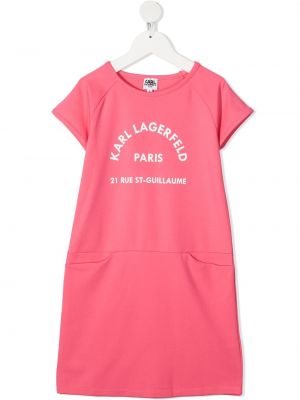 Trykt t-skjorte for jenter Karl Lagerfeld Kids rosa