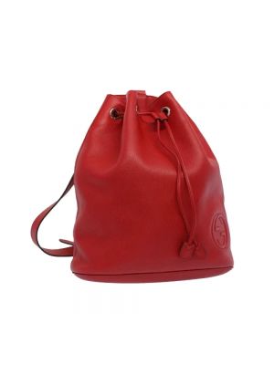 Plecak skórzany Gucci Vintage czerwony