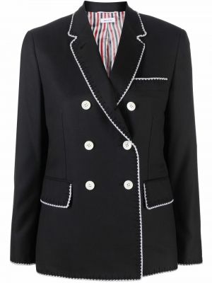 Vlněný kabát Thom Browne černý