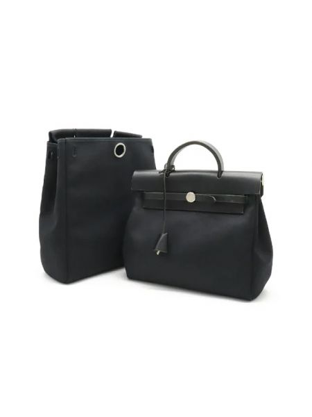 Plecak bawełniany retro Hermès Vintage czarny