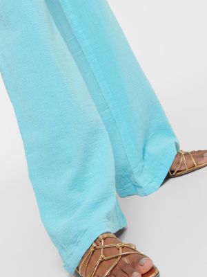 Spodnie bawełniane relaxed fit Melissa Odabash niebieskie