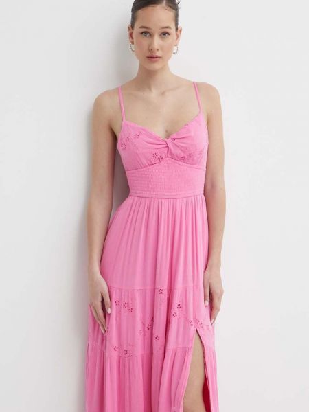 Midi haljina Hollister Co. ružičasta