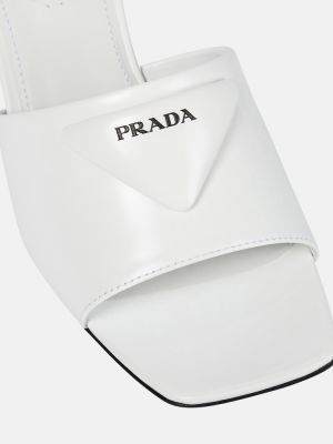 Leder sandale Prada weiß