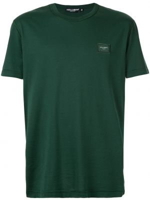 Тениска с кръгло деколте Dolce & Gabbana зелено